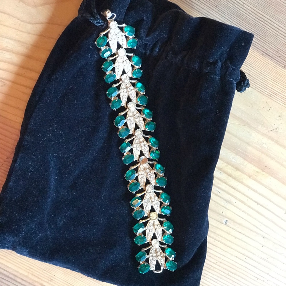 Gorgeous Vintage Emerald Diamond Bracelet